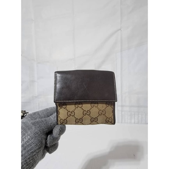 Authentic Gucci GG Supreme Coated Canvas and Leather French Flap Wallet - Picture 5 of 15